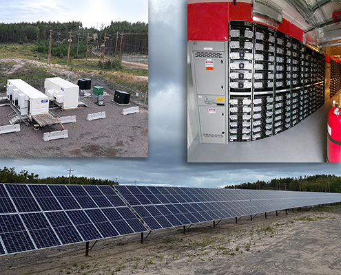 Solar farm with battery system